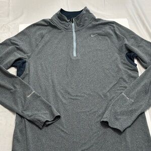 Nike Element Dark Gray Heather Quarter-Zip Running Performance Top